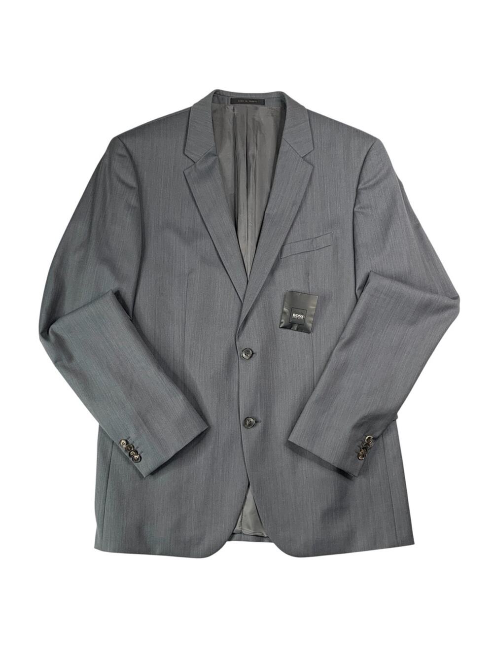 Sport Coat Jacket Mens 44 L Two Button Grand Central Gray Wool Boss Hugo Boss